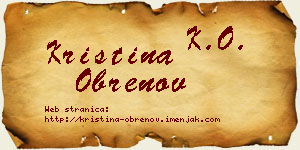 Kristina Obrenov vizit kartica